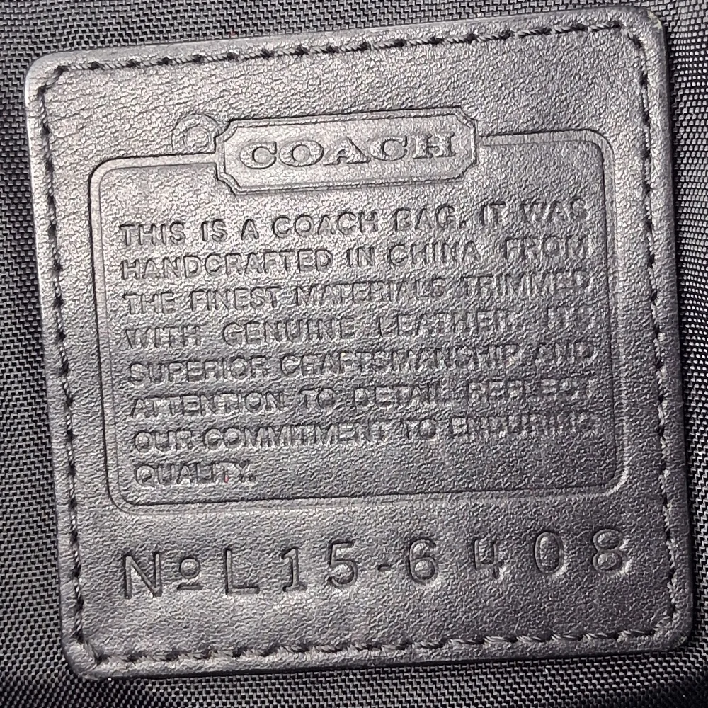 Coach Canvas & Leather Crossbody Laptop Bag Black